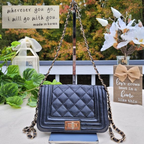 WHEREVER YOU GO, I WILL GO WITH YOU Black Chain Leather Crossbody - Picture 1 of 6
